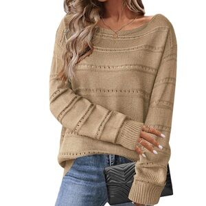 Neutral Khaki Knit Sweater‎